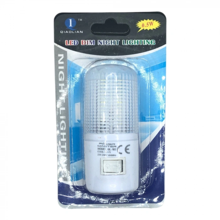 QIAOLIAN QL-102 Ledli Anahtarlı Gece Lambası (0.5 Watt Saatte)