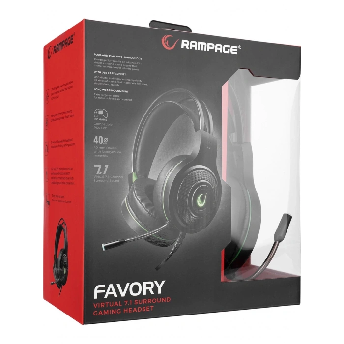 Rampage Favory 7.1 Usb Surround Uyuncu Kulaklık+Microfon