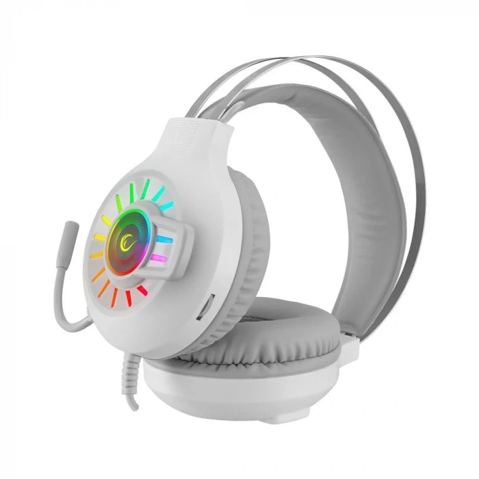 Rampage RM-K44 ZENGIBAR Beyaz 7.1 Surround RGB Işık Efekti Mikrofonlu Oyuncu Kulaklığı