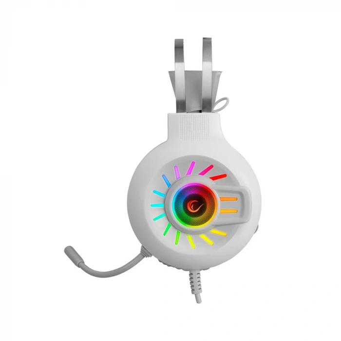 Rampage RM-K44 ZENGIBAR Beyaz 7.1 Surround RGB Işık Efekti Mikrofonlu Oyuncu Kulaklığı