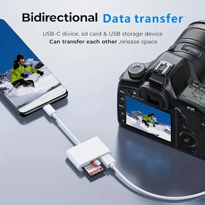 SD, TF ve Mikro SD Kartlar için 3ü 1 Arada USB Tip-C Kart Okuyucu