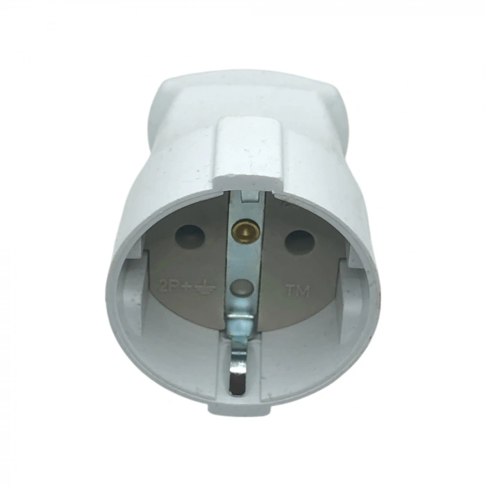 Seyyar Topraklı Dişi Fiş Beyaz