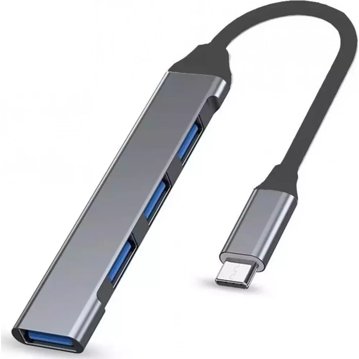 Type-C to 1 port USB3.0 ve 3 port USB2.0 HUB, OTG Adapter. Mackbook ve Diğer Tüm Cihazlarla Uyumlu.