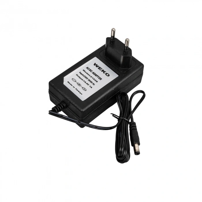 Weko 14.4 Volt - 1 Amper 5.5*2.5 Uçlu Plastik Işıklı Kasa Priz Tip Adaptör
