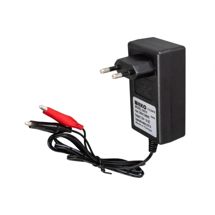 Weko 7.2 Volt - 1 Amper Krokodil Uçlu Priz Tipi Yerli Üretim Akü Şarj Adaptörü