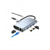 7in1 USB 3.0 + HDMI + RJ45 + Type-C Hub Adaptör Çevirici Dock Station