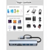 8in1 Alüminyum 4xUSB 1xType-C 3.5mm Jak TF/SD USB HUB Çoklayıcı Telefon