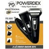 powerdex Pd-600 Profesyonel 3 Lü Saç, Saka Kulak Borun Kılma Erkek Saç Sakal Traş Seti