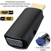 Powermaster PM-13645 HDMI Erkek to VGA Dişi Audio Girişli Çevirici Aparat