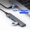 Type-C to 1 port USB3.0 ve 3 port USB2.0 HUB, OTG Adapter. Mackbook ve Diğer Tüm Cihazlarla Uyumlu.