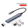 Type-C to 1 port USB3.0 ve 3 port USB2.0 HUB, OTG Adapter. Mackbook ve Diğer Tüm Cihazlarla Uyumlu.