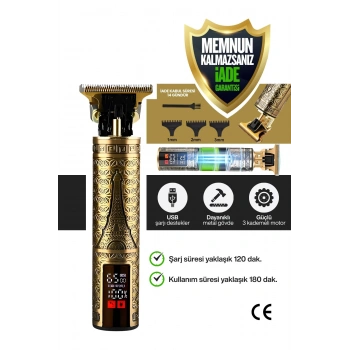 Concord Çelik Kasa Profesyonel T-bıçak Saç, Sakal, Ense, Çizim Ve Lazer Epilasyon Öncesi Tıraş Makinesi