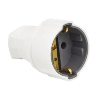 Konza Seyyar Topraklı Dişi Fiş Beyaz