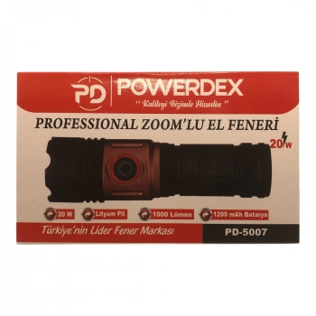 Powerdex Pd-5007 Profesyonel Şarjlı 20w 1000 Lümen El feneri