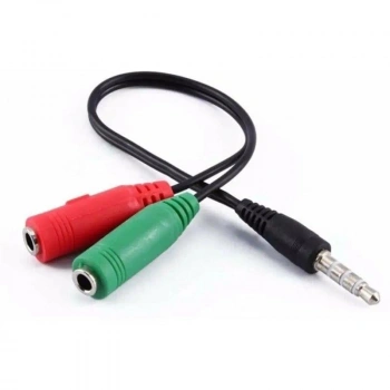 Powermaster PM-2697 3.5 Mm Stereo Erkek Kulaklık 3 Çizgili + 2 X Stereo Dişi Mikrofon Hoparlör Çoklayıcı Kablo
