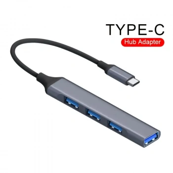 Type-C to 1 port USB3.0 ve 3 port USB2.0 HUB, OTG Adapter. Mackbook ve Diğer Tüm Cihazlarla Uyumlu.