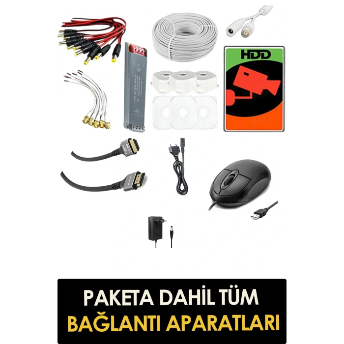 J-TECH 5MP 7070 Renkli Gece Görüşlü 4 Lü Akıllı Güvenlik Kamera Seti – Yüz ve Araç Tanıma