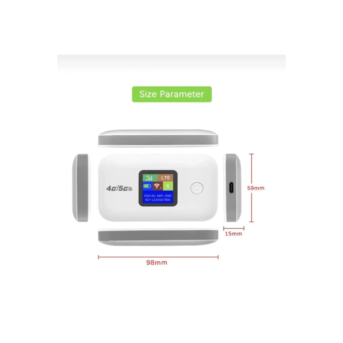 4G/5G A8-E Mobil Sim Kartlı WiFi Router 300Mbps Kablosuz 3000mAh Taşınabilir Hotspot Cep Modem