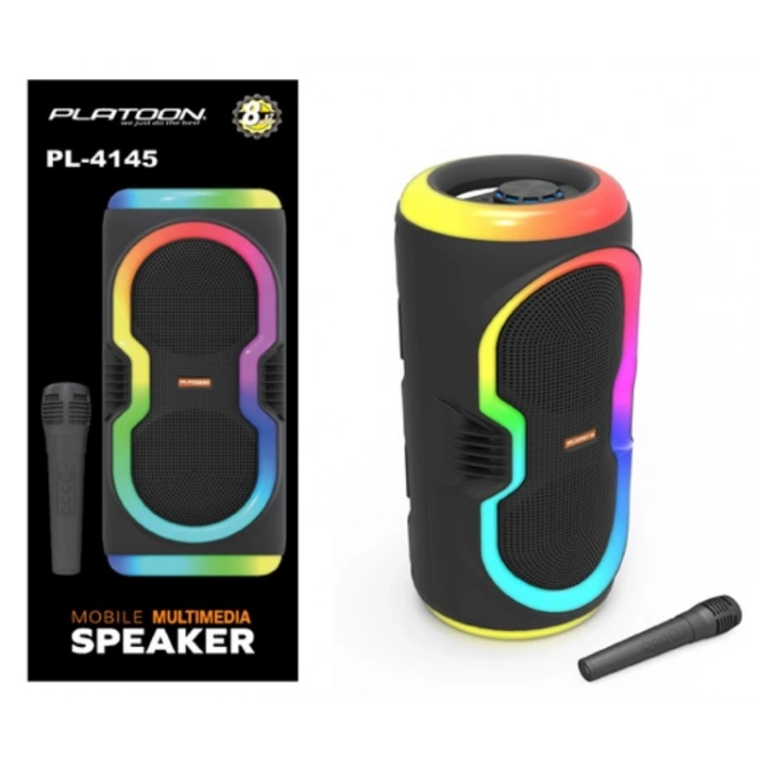 Platoon PL-4145 Bluetooth RGB Işıklı Hoparlör 8x2 İnç – USB/SD Girişli Kumandalı