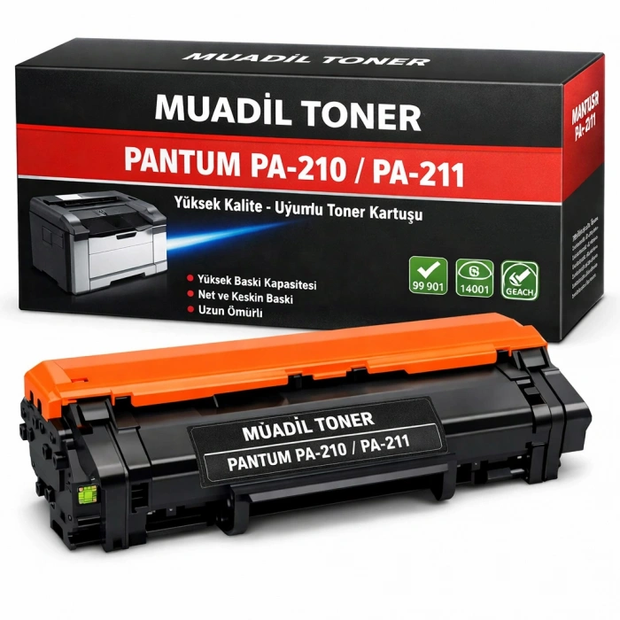 Pantum PA-210 / PA-211 Muadil Toner | P2500W / M6500W / M6550NW Uyumlu | Siyah 1600 Sayfa