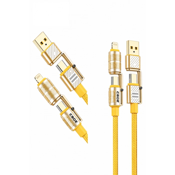 Platoon PL-8631 4in1 Hızlı Şarj Data Kablosu Type-C Micro USB Lightning Çoklu Kablo