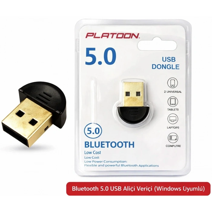 Platoon PL-9337 Bluetooth 5.0 USB Alıcı Verici (Windows Uyumlu)