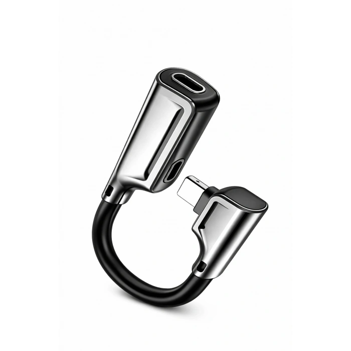 Platoon PL-8816 iOS Lightning to Type-C + Type-C Şarj Giriş Çoğaltıcı Adaptör (2 Port)