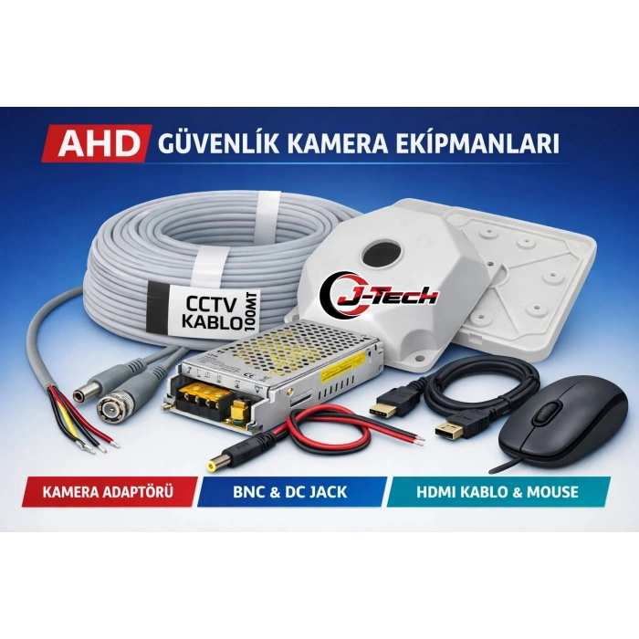 J-TECH 5MP 7070 Renkli Gece Görüşlü 4 Lü Akıllı Güvenlik Kamera Seti – Yüz ve Araç Tanıma