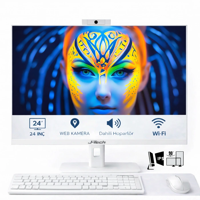 J-TECH AngLe i5 6500TE 16GB RAM 256GB SSD 24 Pivot - Webcam - WiFi All in One Bilgisayar