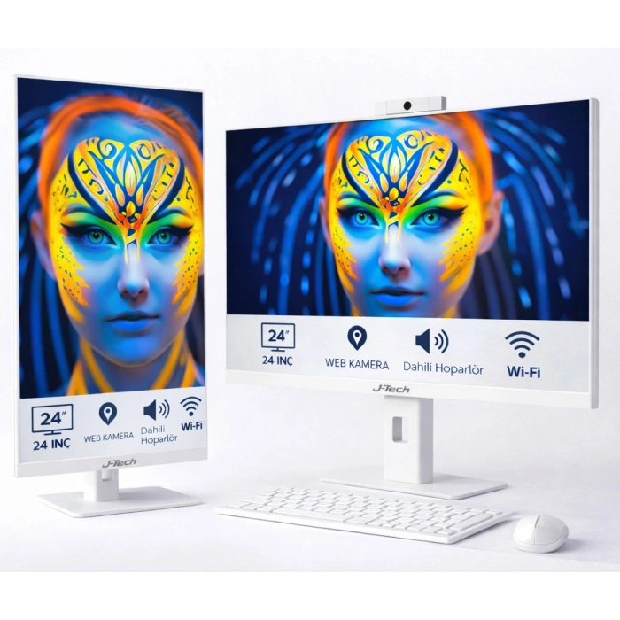 J-TECH AngLe i5 6500TE 16GB RAM 256GB SSD 24 Pivot - Webcam - WiFi All in One Bilgisayar