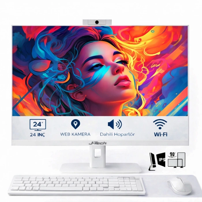 J-TECH Lumina i7 6700 16GB RAM 256GB SSD 24 Pivot - Webcam - WiFi All in One Bilgisayar
