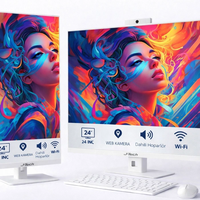 J-TECH Lumina i7 6700 16GB RAM 256GB SSD 24 Pivot - Webcam - WiFi All in One Bilgisayar