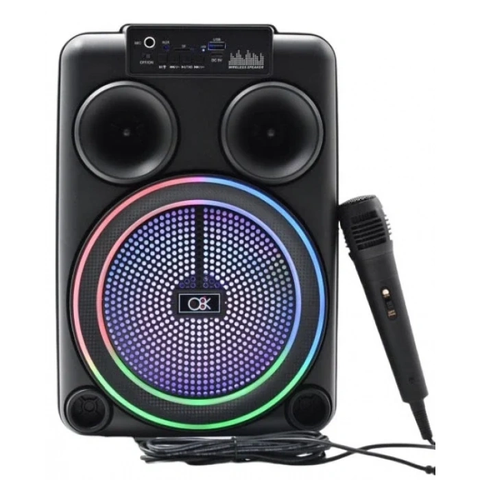 Platoon PL-8108 BT USB SD AUX 8 İNÇ Mikrofonlu Anfi Yüksek SES Taşınabilir RGB Işıklı Hoparlör