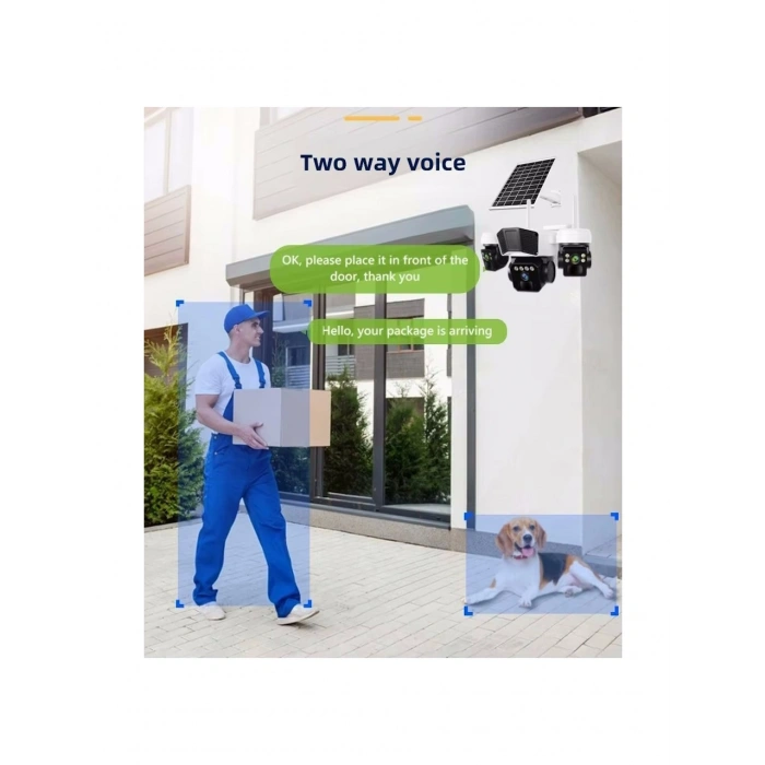 V380 PRO RX-95G 9MP (3+3+3) 3 Kameralı UltraHD 4G Güneş Enerjili Akıllı Güvenlik Kamerası