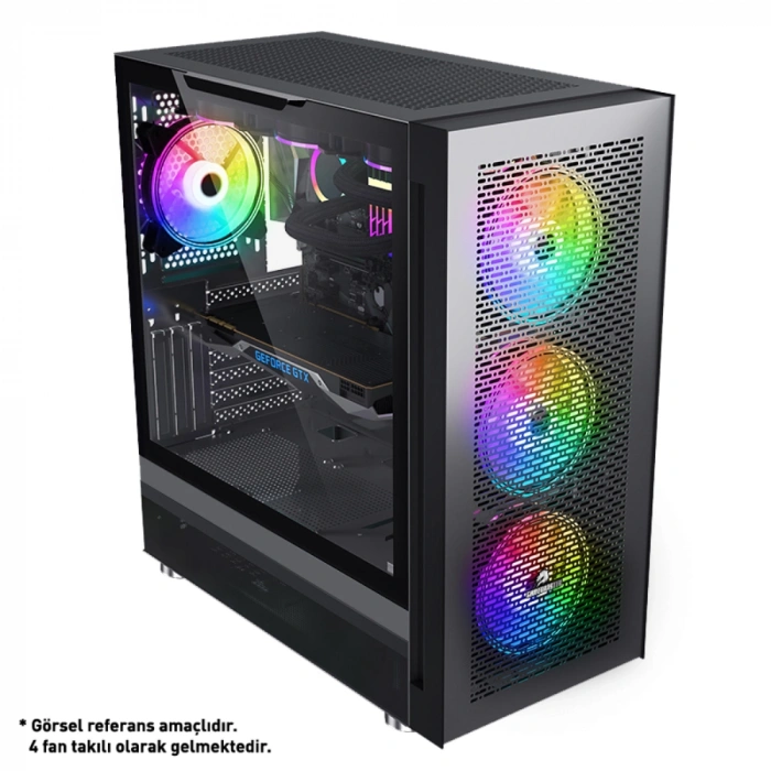 4 RGB Fanlı ARGB Mesh E-ATX Gaming Kasa | USB 3.0 | PSU Yok