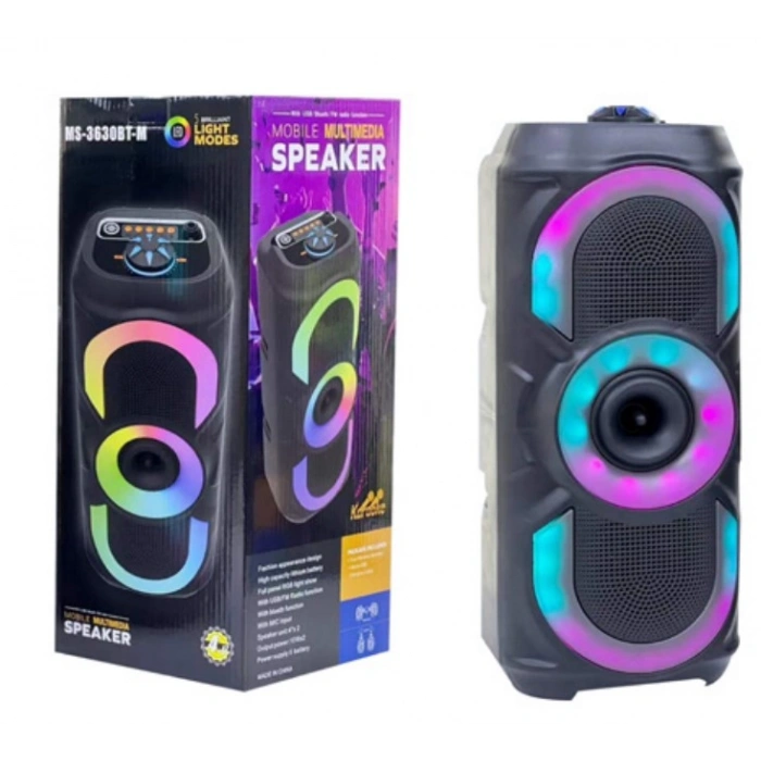 PL-4525 Bluetooth RGB Işıklı Speaker 4x2” – SD & USB Girişli Güçlü Ses Sistemi