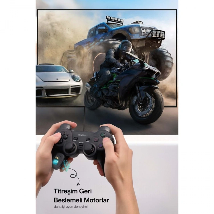 Concord C-850 PC Uyumlu Titreşimli Joystick Oyun Kolu Gamepad