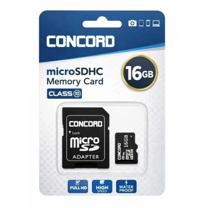 CONCORD CM16 16GB High Speed TF Kart + SD Adaptör