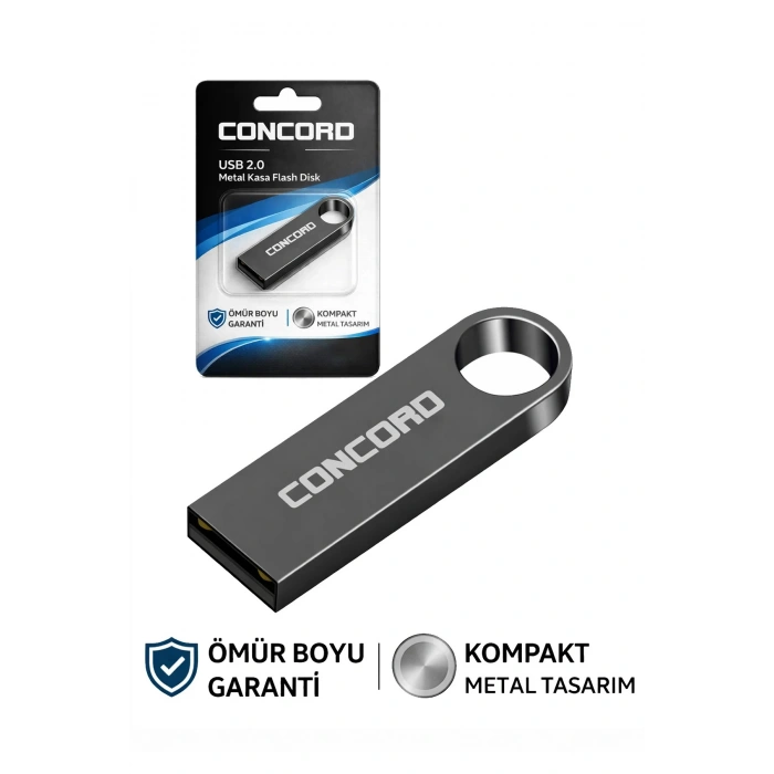 CONCORD CU8 8GB USB 2.0 Metal Gövde Flash Bellek