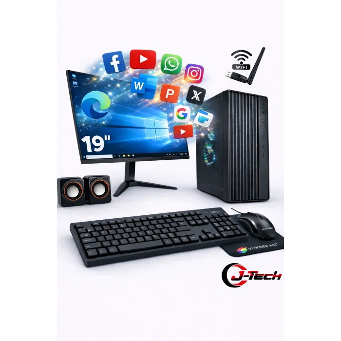 J-TECH Arya i5 6500TE 3.30GHz 8GB RAM 128GB SSD 19 Masaüstü Bilgisayar