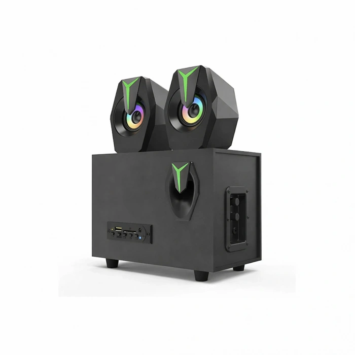 Bluetooth D37 Hoparlör 2in1 Subwoofer Rgb Işıklı Bilgisayar Hoparlörü Speaker