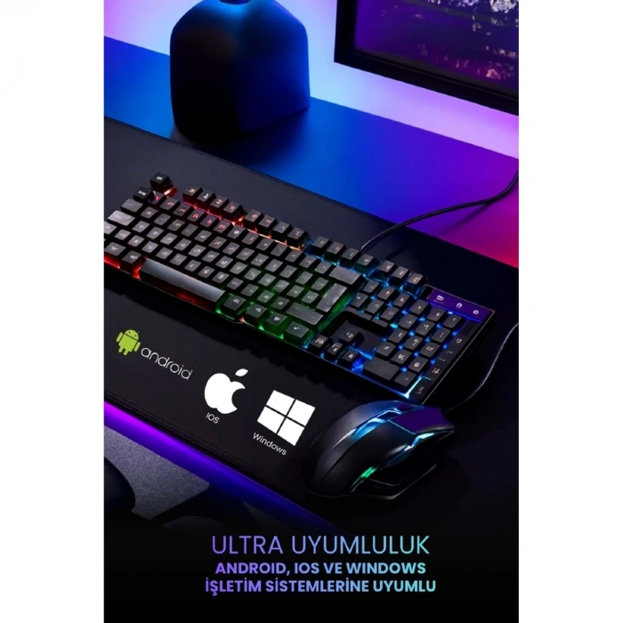 CONCORD C-66 Gaming Işıklı Chocolate Q Klavye Style & Mouse