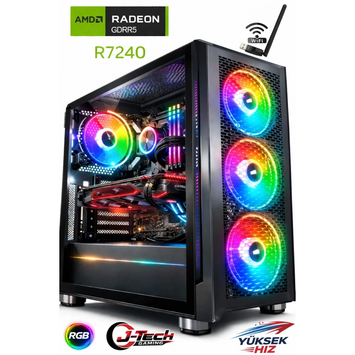 J-TECH EntryX i5 2300 16GB RAM 256GB SSD GDDR5 R7240 4GB Gaming Oyuncu Bilgisayarı