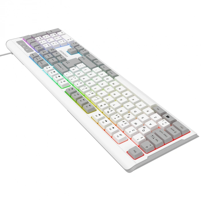 Everest KB-74 Beyaz/Gri USB Rainbow Aydınlatmalı Q Membrane