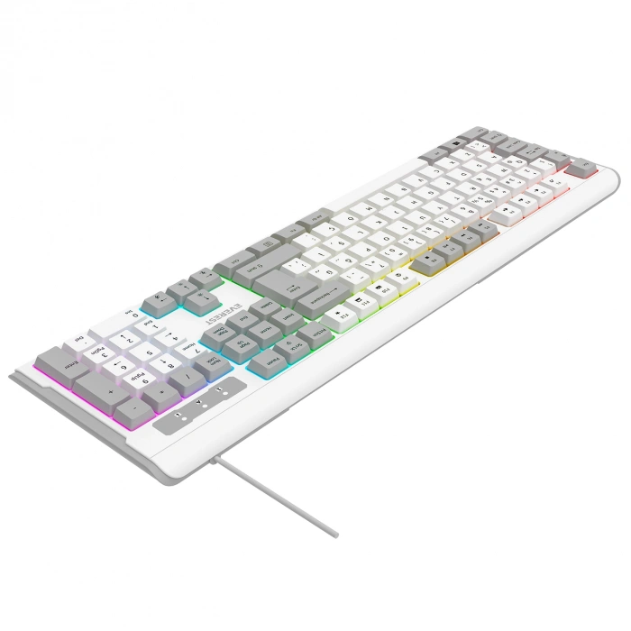 Everest KB-74 Beyaz/Gri USB Rainbow Aydınlatmalı Q Membrane
