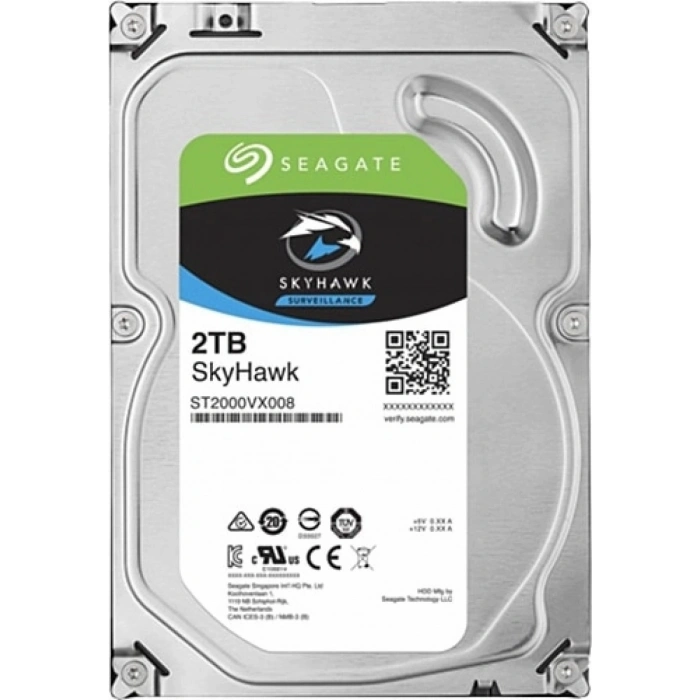 Seagate SkyHawk ST2000VX008 2TB 5900RPM 64MB 3.5 SATA 6Gb/s Güvenlik HDD