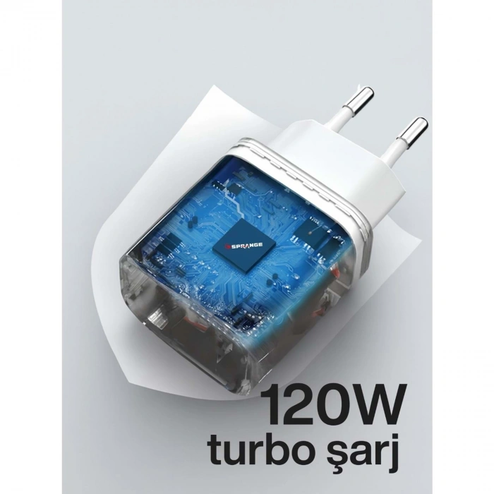 Sprange PTX-120 120W Turbo Şarj- USB-C Data & Şarj Kablo