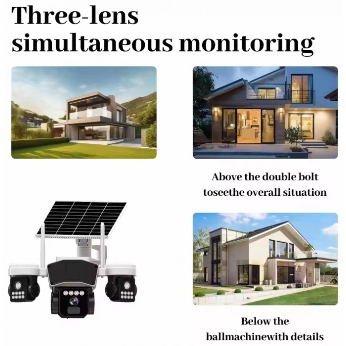 X5Tech RX-95WS 3 Kameralı Solar WiFi PTZ IP Sesli Akıllı Güvenlik Kamera ( 3+3+3 MP )