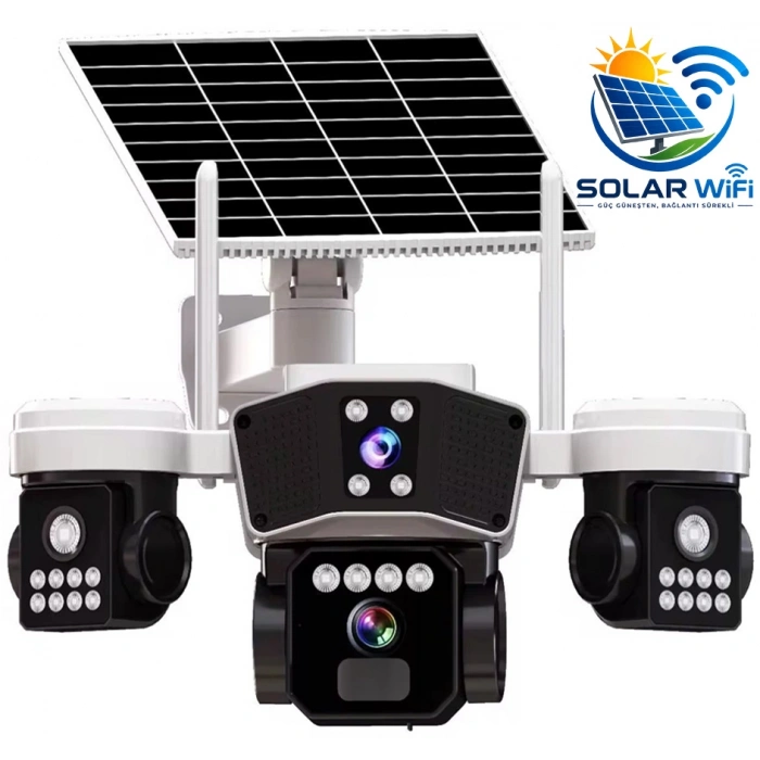 X5Tech RX-95WS 3 Kameralı Solar WiFi PTZ IP Sesli Akıllı Güvenlik Kamera ( 3+3+3 MP )