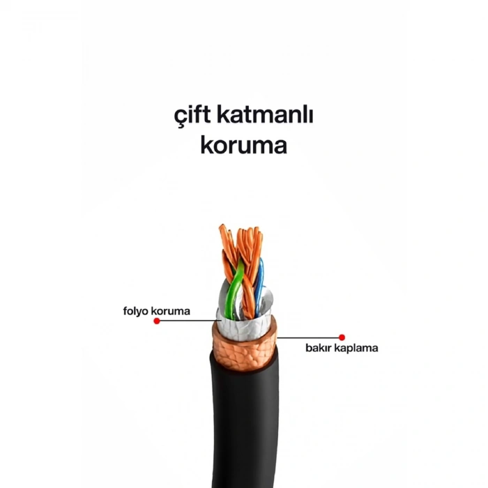 MPIA NC-1 Outdoor 305 Metre CAT6 FTP Dört Katmanlı Dış Ortam Network İnternet Kablosu